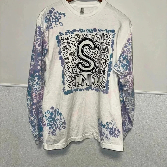American Apparel Tops - Women's American Apparel Long Sleeve Shirt, Size S, White and Purple SENIOR